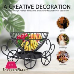 2 Tier Decorative Fruit Basket Metal Snacks Fruit Basket