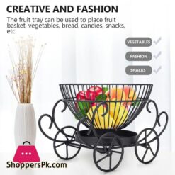 2 Tier Decorative Fruit Basket Metal Snacks Fruit Basket