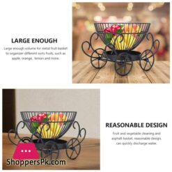 2 Tier Decorative Fruit Basket Metal Snacks Fruit Basket