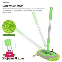 2 In 1 Car Wash Mop Mitt With Long Handlescratch Cleaning Tool