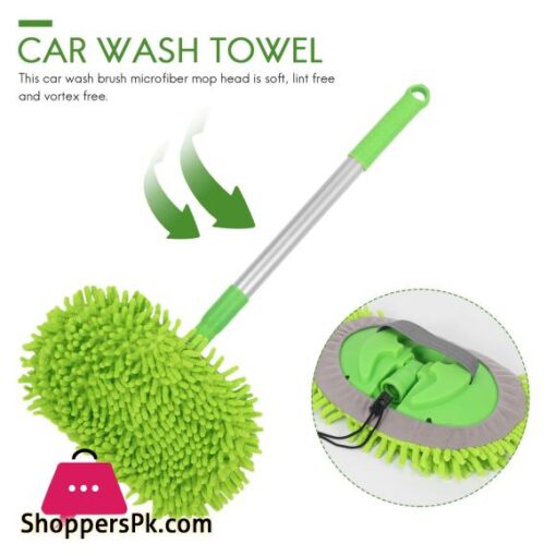 2 in 1 Car Wash Mop Mitt with Long HandleScratch Cleaning Tool