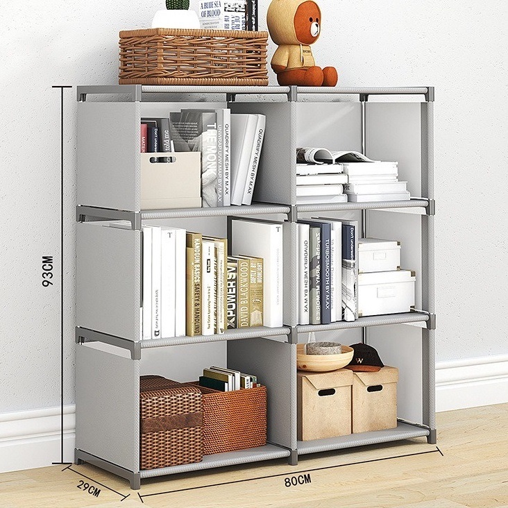 3 Layer Book Shelf Storage Rack Portable Bookcase Multi Layer Diy Stand Shelves