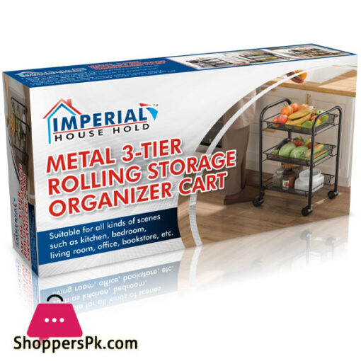 3 Tier Metal Rolling Storage Organizer Cart