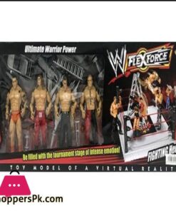 4 WWE Fighters Action Figure ComboRockBatistaRey Mysterio and Brock Lesnar with States and Chairs