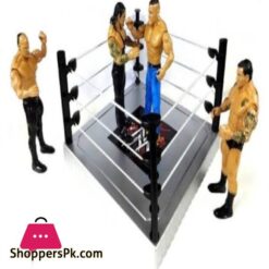 4 Wwe Fighters Action Figure Comborockbatistarey Mysterio And Brock Lesnar With States And Chairs