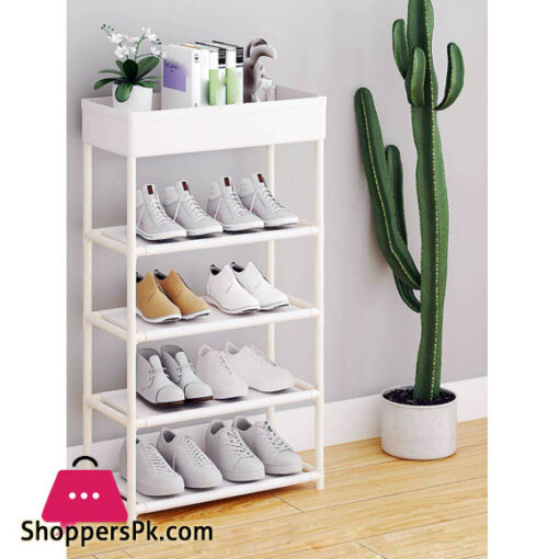 5 Tiers Simple Shoe Rack Floor Standing Storage Shelf For Multiple Shoes Pairs
