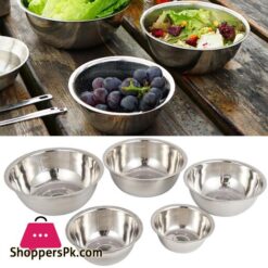5Pcs Large Stainless Steel Bowl Mixing Bowl Basin With Scale Kitchen Camping BBQ Whisking Salad Cooking Baking Bowls Set