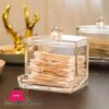 Acrylic Cotton Swabs Storage Holder Box Portable Transparent Makeup Cotton Pad Conbo
