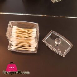 Acrylic Cotton Swabs Storage Holder Box Portable Transparent Makeup Cotton Pad Conbo