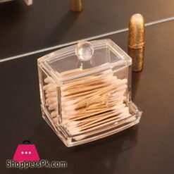 Acrylic Cotton Swabs Storage Holder Box Portable Transparent Makeup Cotton Pad Conbo