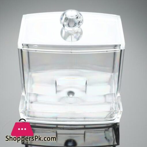 Acrylic Cotton Swabs Storage Holder Box Portable Transparent Makeup Cotton Pad Conbo