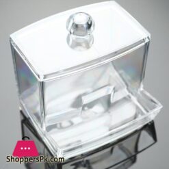 Acrylic Cotton Swabs Storage Holder Box Portable Transparent Makeup Cotton Pad Conbo