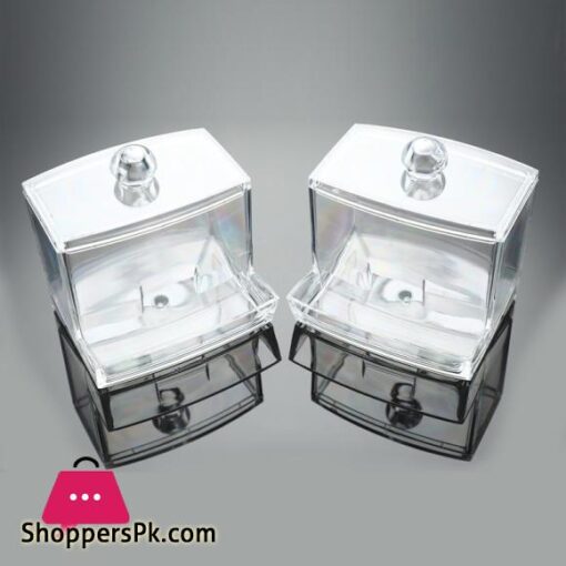 Acrylic Cotton Swabs Storage Holder Box Portable Transparent Makeup Cotton Pad Conbo