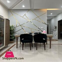 Acrylic Mirror Strips Wall Decoration Items Wall design 12 pcs strips Length 15 inches Golden