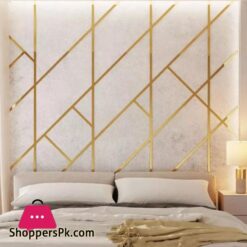 Acrylic Mirror Strips Wall Decoration Items Wall Design 12 Pcs Strips Length 15 Inches Golden