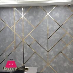 Acrylic Mirror Strips Wall Decoration Items Wall Design 12 Pcs Strips Length 15 Inches Golden
