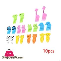 10Pcs Animal Fruit Fork Mini Cartoon Children Snack Cake Dessert Food Fruit Pick Toothpick Lunches Decor Random Color
