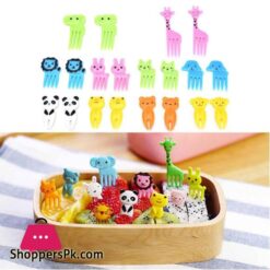 10Pcs Animal Fruit Fork Mini Cartoon Children Snack Cake Dessert Food Fruit Pick Toothpick Lunches Decor Random Color