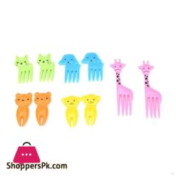 10Pcs Animal Fruit Fork Mini Cartoon Children Snack Cake Dessert Food Fruit Pick Toothpick Lunches Decor Random Color