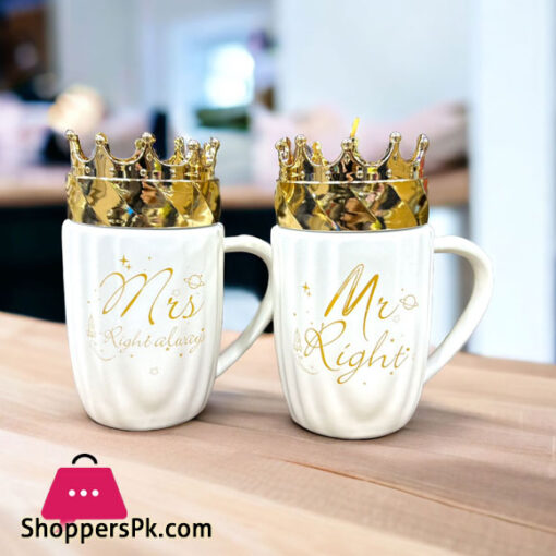 Crown Mr Mrs Couple Mug Ceramic Set of 2