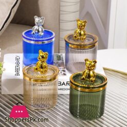 Cute Bear Cotton Pad Holder Cotton Swab Rod Storage Box Cosmetics Jewelry Bathroom Makeup Container Lipstick Organizer Box Conbo