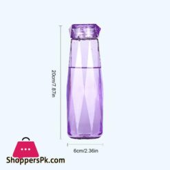 Diamond Water Bottle Glass Cup Heat Resistant Portable Carrying For Drinkware