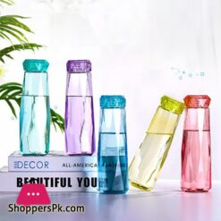 Diamond Water Bottle Glass Cup Heat Resistant Portable Carrying For Drinkware