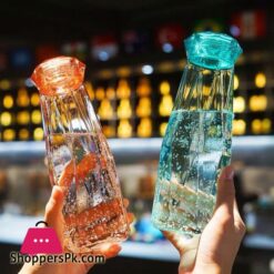 Diamond Water Bottle Glass Cup Heat Resistant Portable Carrying for Drinkware