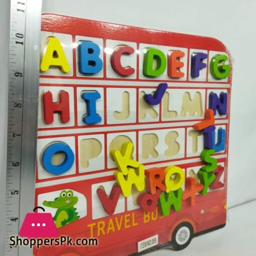 Digital Wooden Alphabet bus Toy car Alphabet sorting Alphabet Puzzle Intelligence Box Alphabet Car