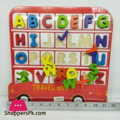 Digital Wooden Alphabet Bus Toy Car Alphabet Sorting Alphabet Puzzle Intelligence Box Alphabet Car
