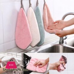 Dish Cloth Coral Fleece Super Absorbent Dishcloth Cleaning Hand Towel Nonstick Oil Washable Towel Cleaning Kitchen Wiping Rags