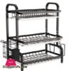 Drainer Rack Dish Storage Bowl Shelf Iron Multi functional Plate Racks Simple Draining Kitchen