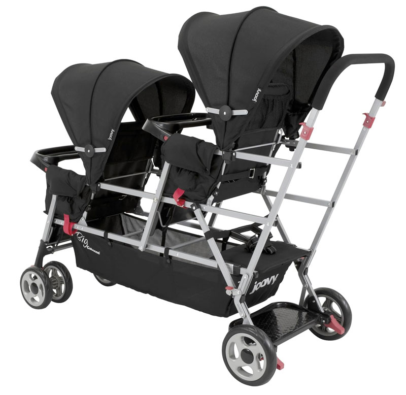 Joovy Big Caboose Stand-On Tandem Triple Stroller Black