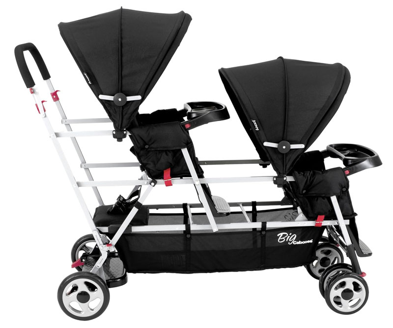 Joovy Big Caboose Stand-On Tandem Triple Stroller Black