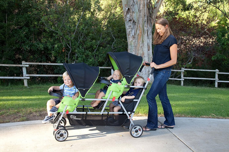 Joovy Big Caboose Stand-On Tandem Triple Stroller Black
