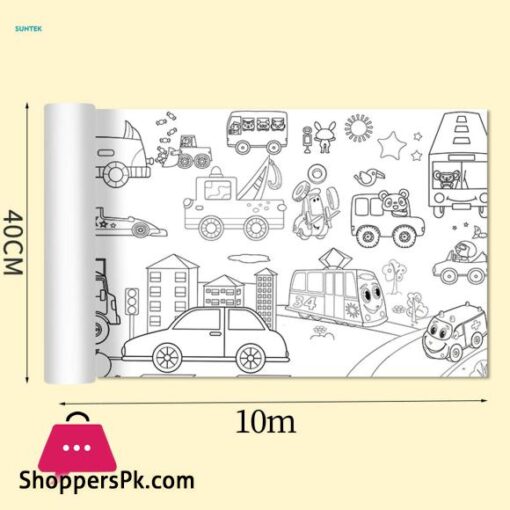 Large Children Colouring Roll Arts Crafts Activity Coloring Book Paper Watercolor Wall Sticker Theme Scene Color Filling Paper for Classroom