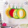 Lovely Fruit Print Hanging Kitchen Towel Microfiber Quick Dry Cleaning Rag Dish Cloth Wiping Napkin Absorbing Cloth