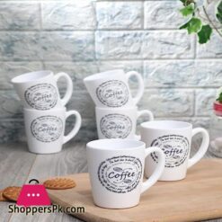 Luminarc Opalware Large Coffee Mugs Set Of 6 Pieces 320 Ml