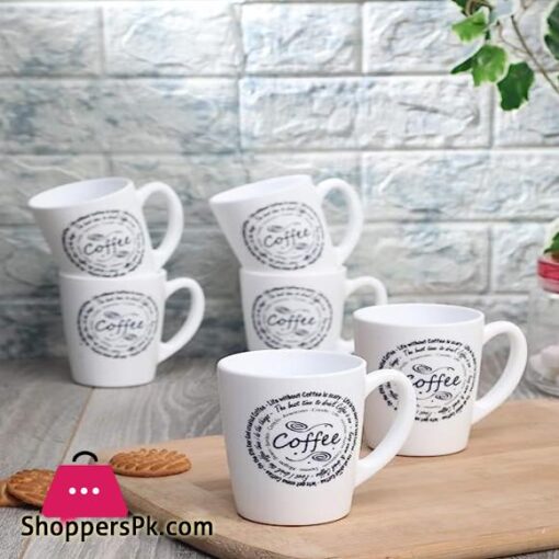 Luminarc Opalware Large Coffee Mugs Set of 6 Pieces 320 ML