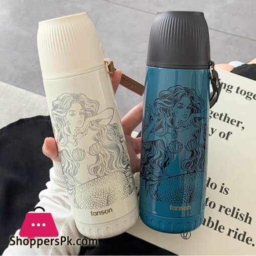 Mermaid Creative Stainless Steel Water Bottle 380ml Vacuum Flask for Hot or Cold Water BPA free Made with Double Wall Safe and Non Toxic Materials