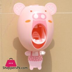 New Creative Cute Cartoon Automatic Toothpaste Dispenser Wall Mount Stand Bathroom Sets For Kids Children Tooth Brush