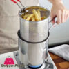 Portable Deep Frying Pot Deep Frying Tempura French Fries Fryer With Strainer Basket Small Pot for Kitchen Party Cooking