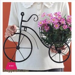 Pack Of 2 Retro Style Metal Bicycle Flower Basket Wall Art Wall Mount Hanging Flower Rack Unique Art Ornaments For Home Flower Vase