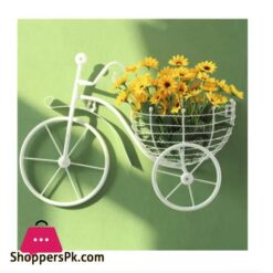 Pack Of 2 Retro Style Metal Bicycle Flower Basket Wall Art Wall Mount Hanging Flower Rack Unique Art Ornaments For Home Flower Vase