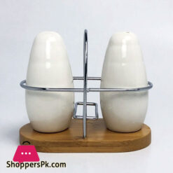 Salt and Pepper Shaker With Bamboo Base