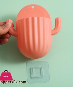 Toothbrush Holder Household Wall Self Adhesive Seamless Cactus Storage