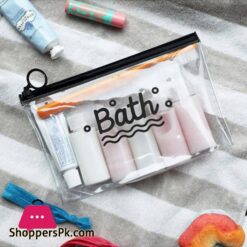 Transparent PVC Bags Waterproof Floral Cosmetic Bag Travel Makeup Organizer Women Zipper Toiletry Bag Make Up Bath Beauty Case