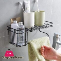 Wall Mounted Self Adhesive Shampoo Rack Bathroom Shelf Holder No Drilling Sticky Strong Magic Sticker Shower Caddy Shelves