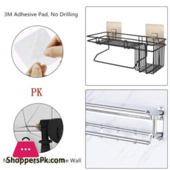 Wall Mounted Self Adhesive Shampoo Rack Bathroom Shelf Holder No Drilling Sticky Strong Magic Sticker Shower Caddy Shelves