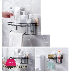 Wall Mounted Self Adhesive Shampoo Rack Bathroom Shelf Holder No Drilling Sticky Strong Magic Sticker Shower Caddy Shelves